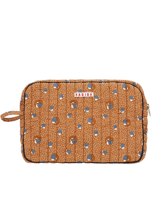 Sakura Seersucker Toiletry Bag - Nougat
