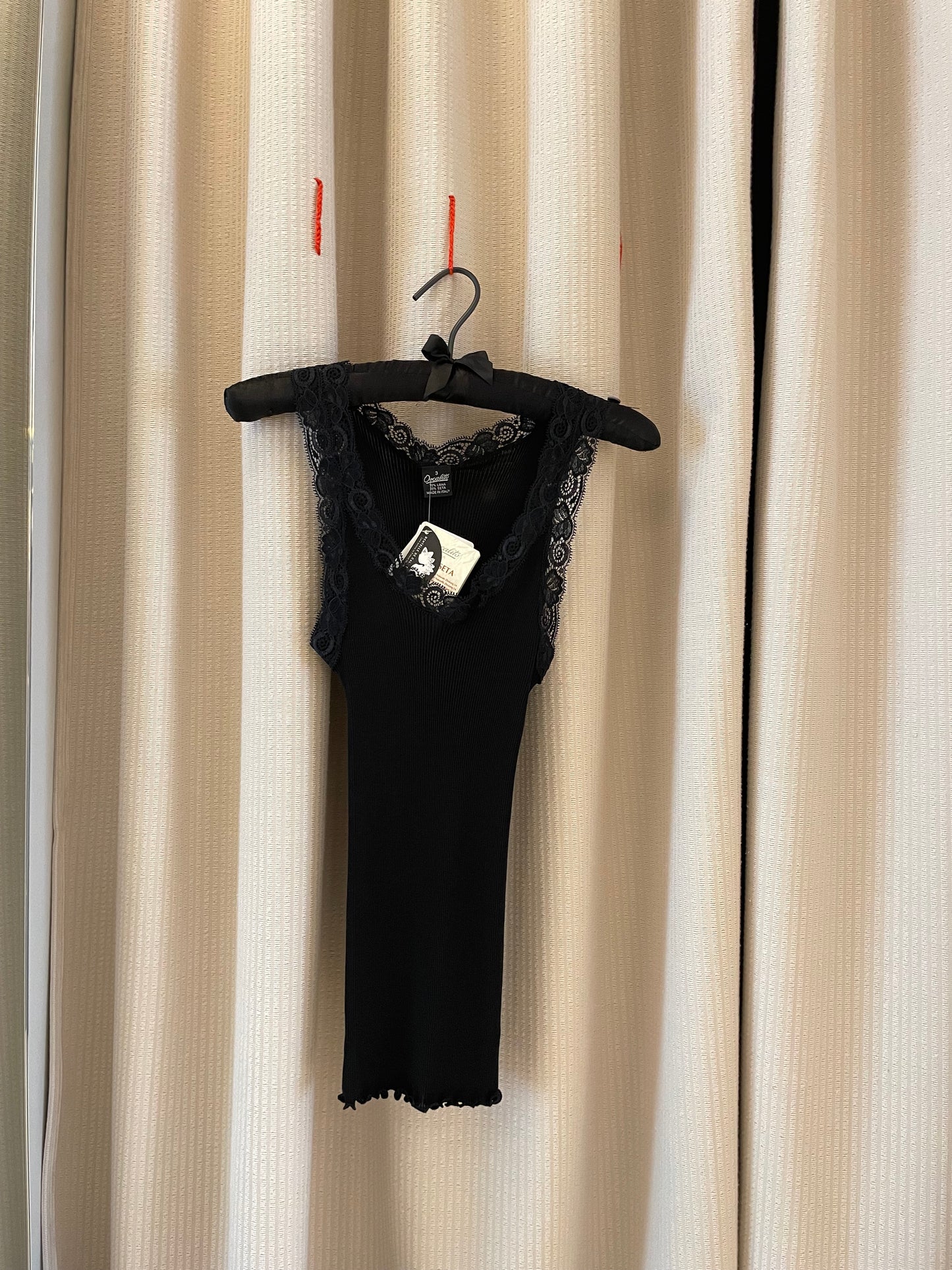 Lace Wool Silk Rib Tank