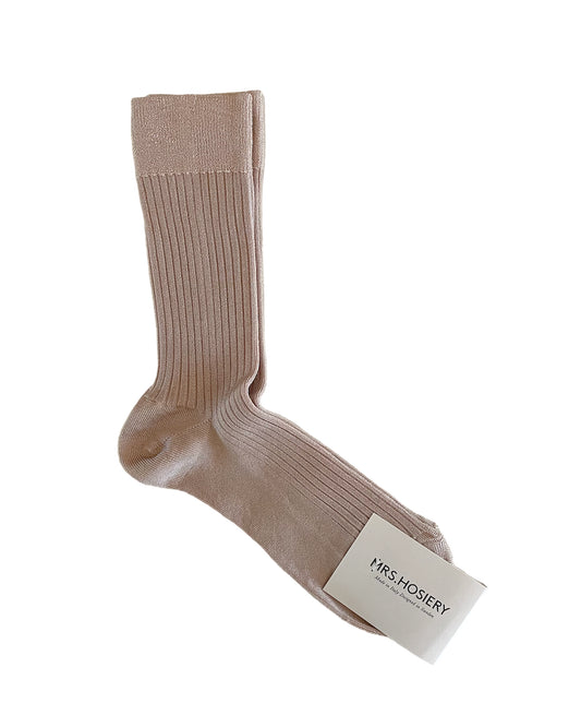 Silky Classic Socks-Beige