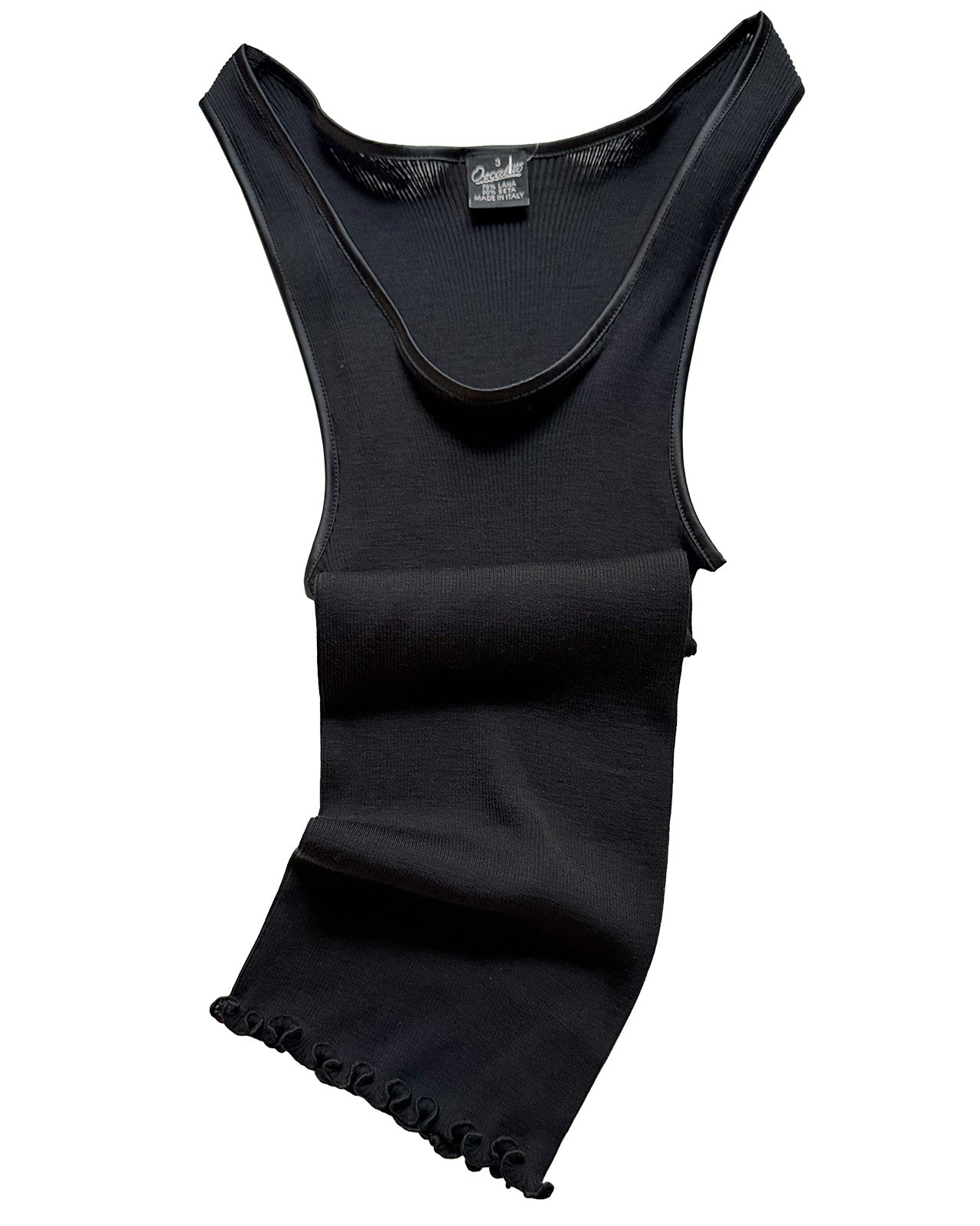 Wool/Silk Rib Tank Silk Trim