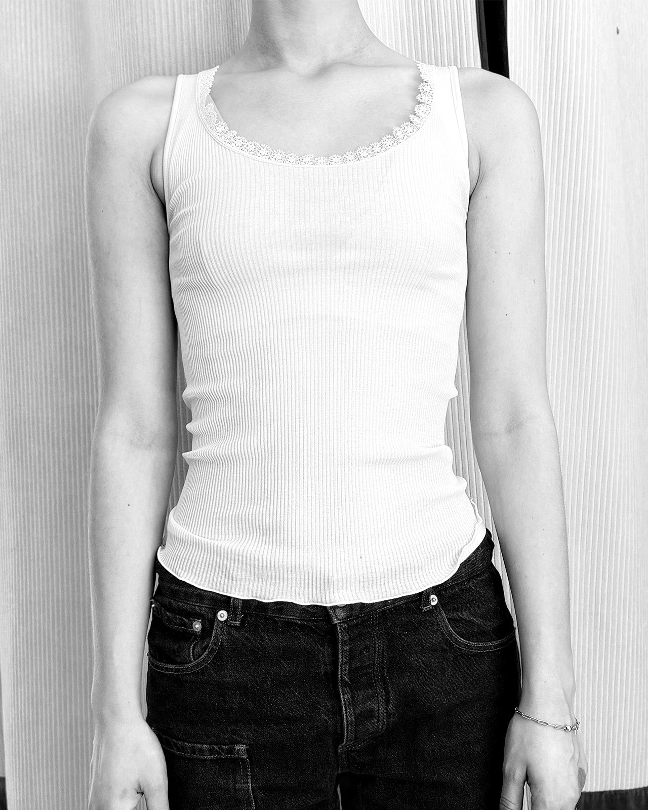 Macramé Cotton Rib Top