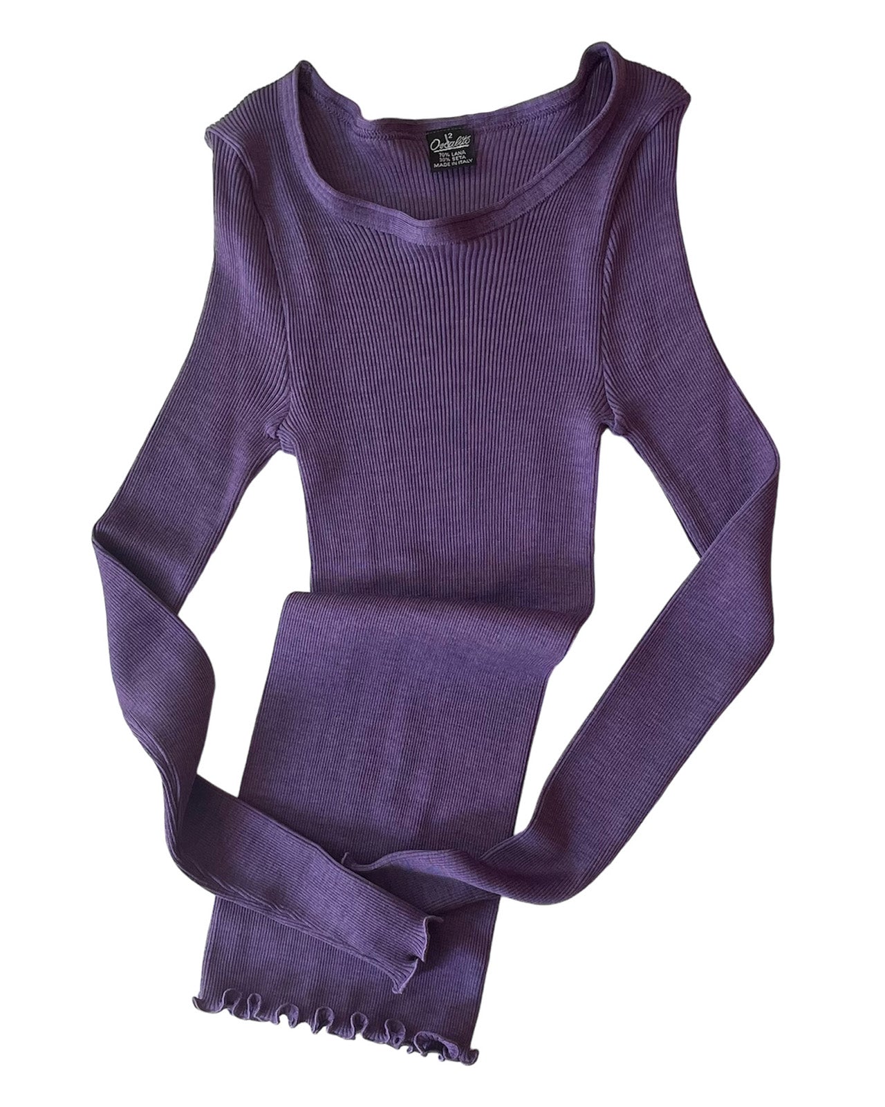 Wool Silk Rib L/Slv