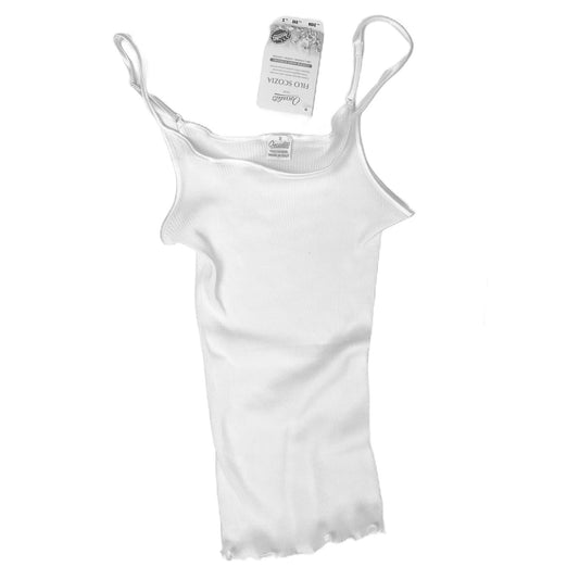 Cotton Rib Camisole-Silk Trim