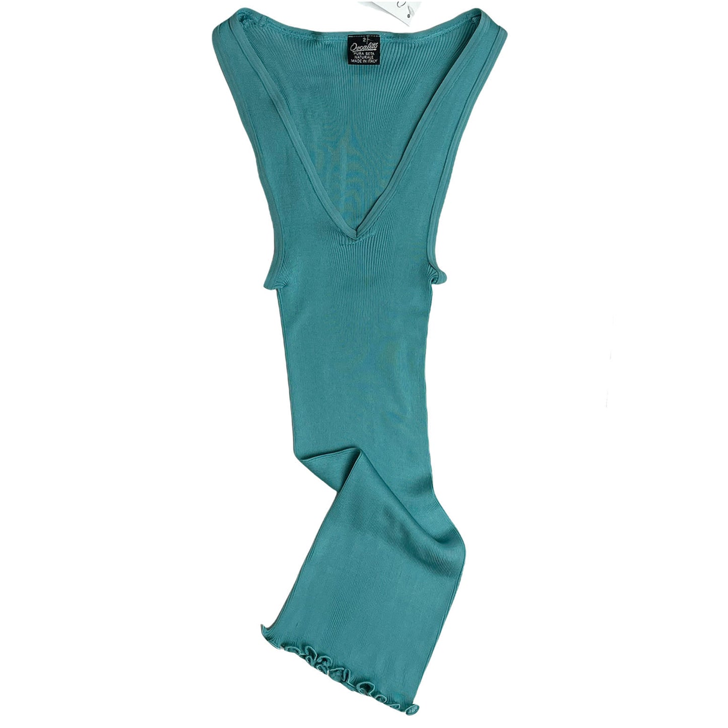 Silk Rib V Neck Tank