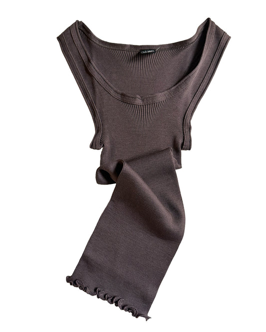 Wool silk Rib tank