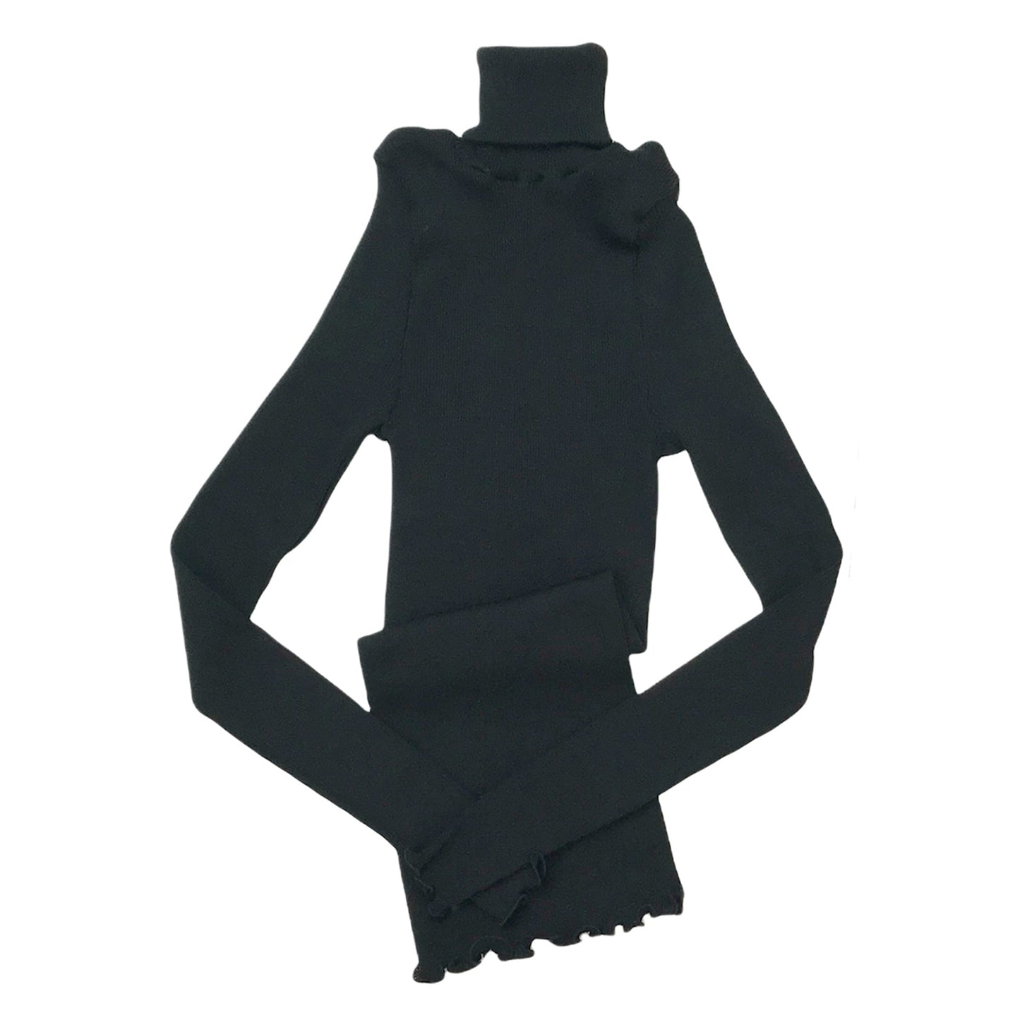 Wool Silk Rib Turtleneck