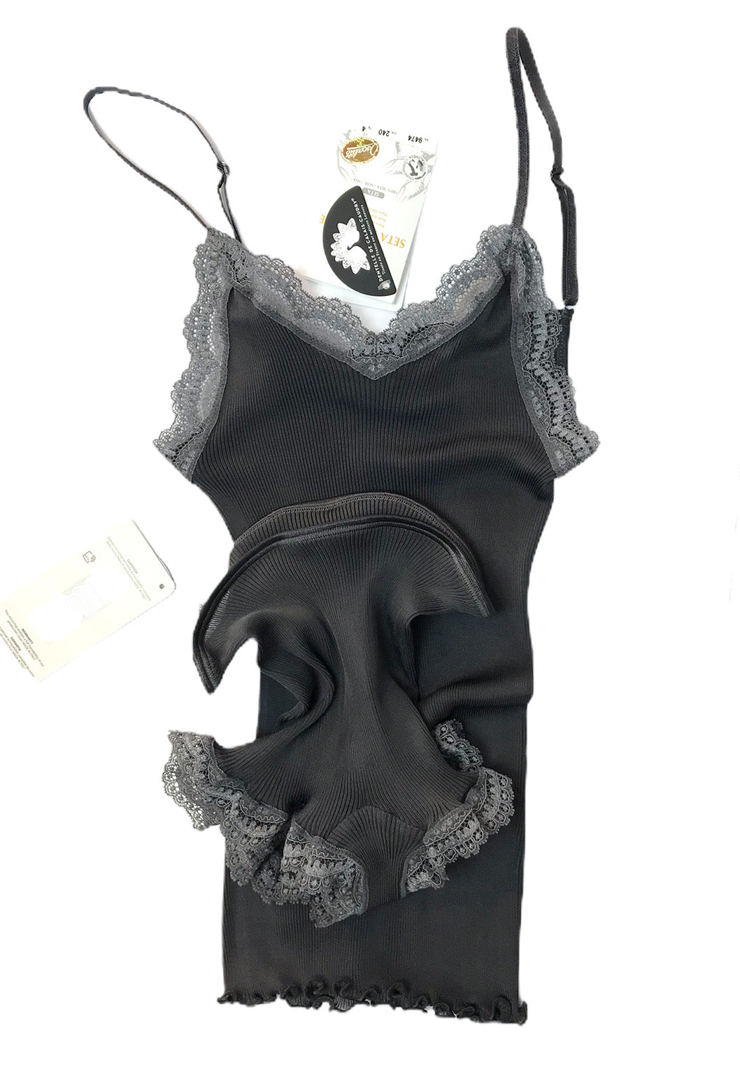 Lace Silk Rib Camisole