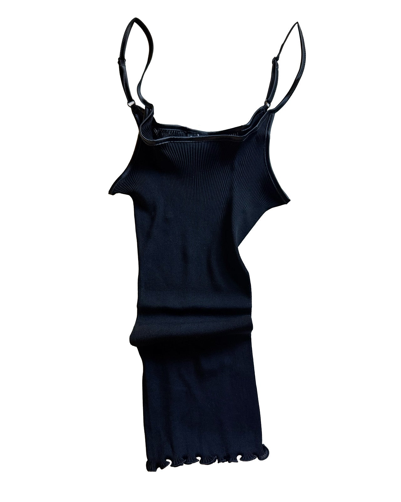 Cotton Rib Camisole-Silk Trim