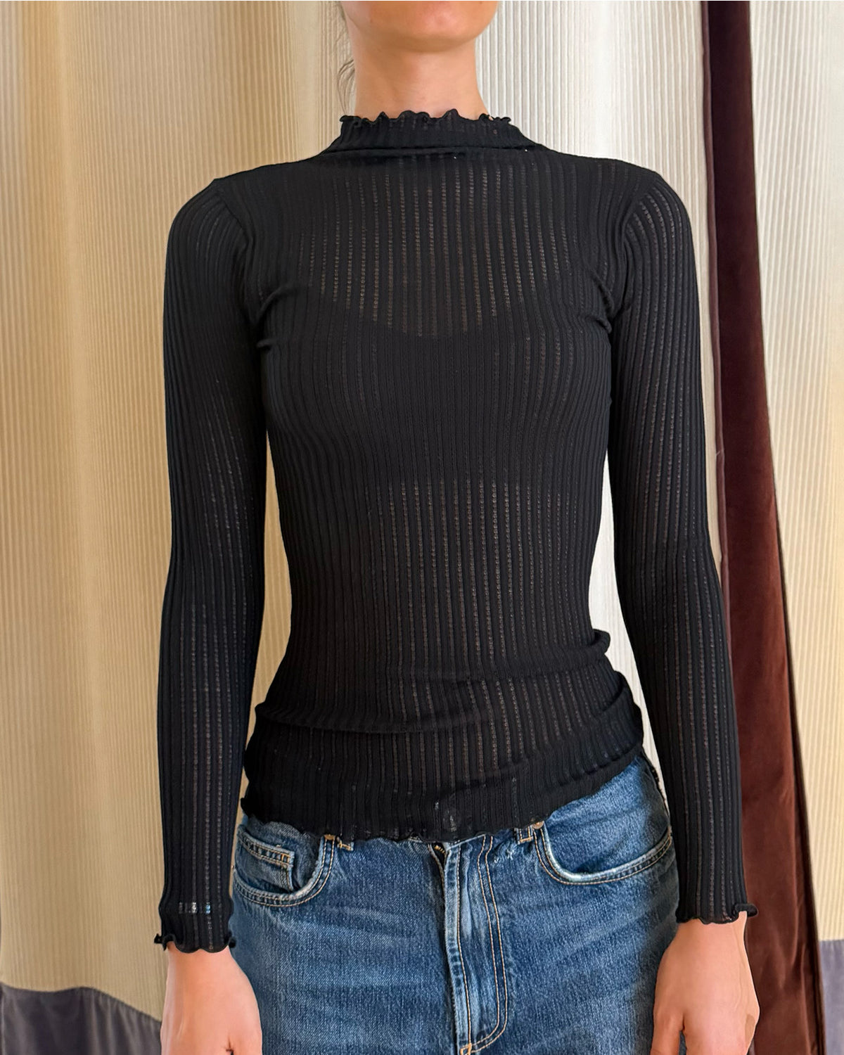 Operatino Wool/Silk Mock Neck Shirt