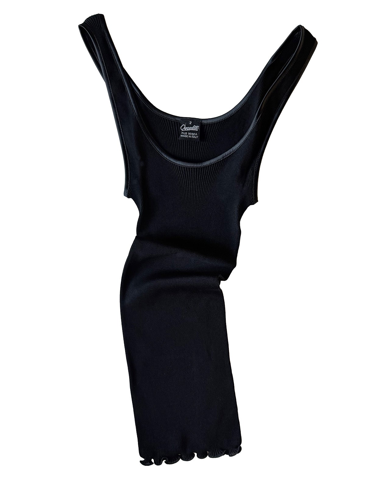 Cotton Rib Tank Silk Trim