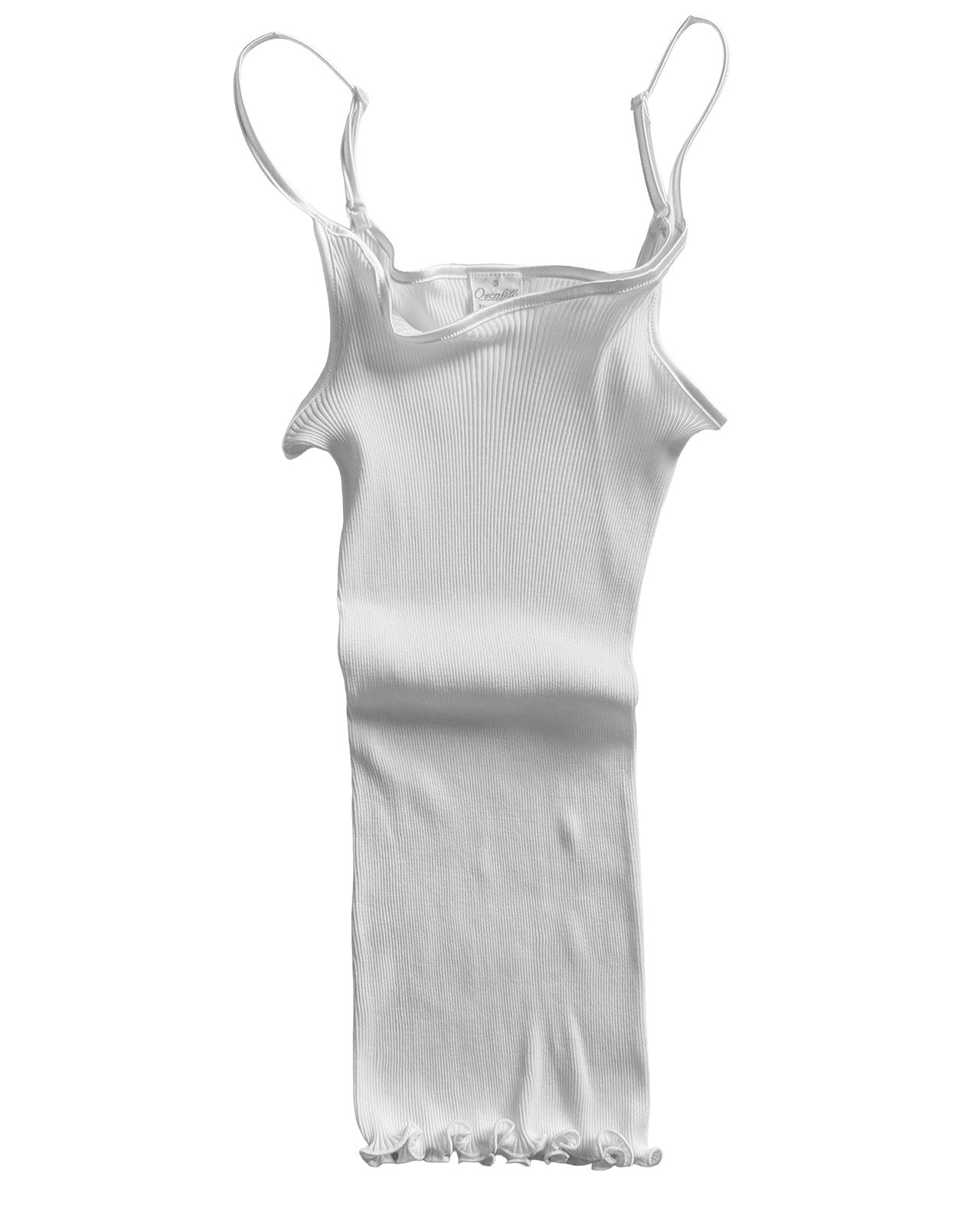 Cotton Rib Camisole-Silk Trim