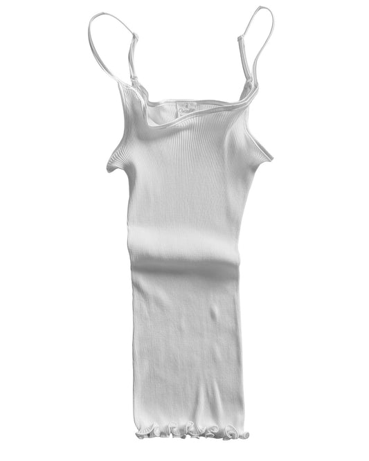 Cotton Rib Camisole-Silk Trim