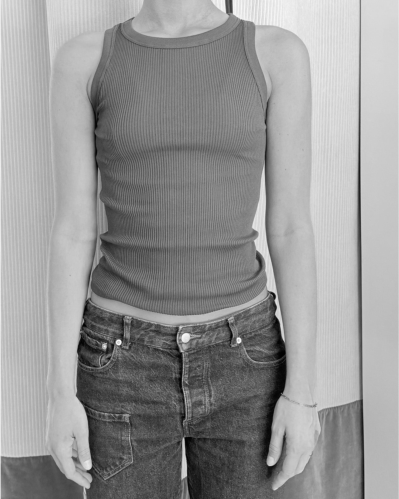 Cotton Rib Halter Tank