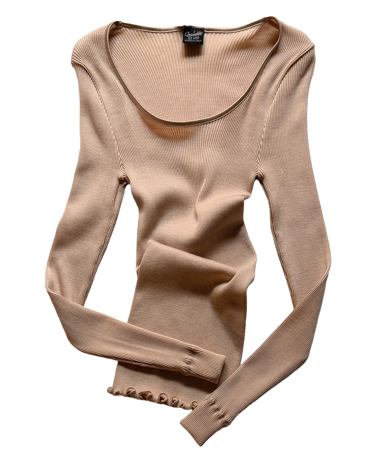 Wool/Silk Rib L/S Silk Trim