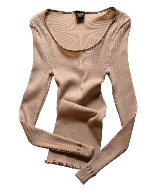 Wool/Silk Rib L/S Silk Trim