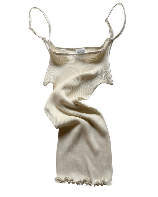 Wool/Silk Rib Camisole Silk Trim