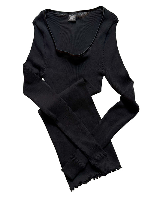 Wool/Silk Rib L/S Silk Trim